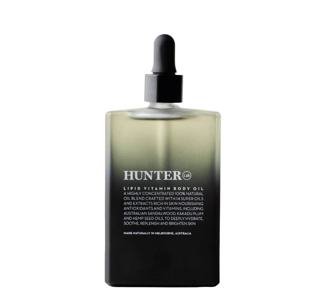 Hunter Lab Lipid Vitamin Body Oil glass packaging