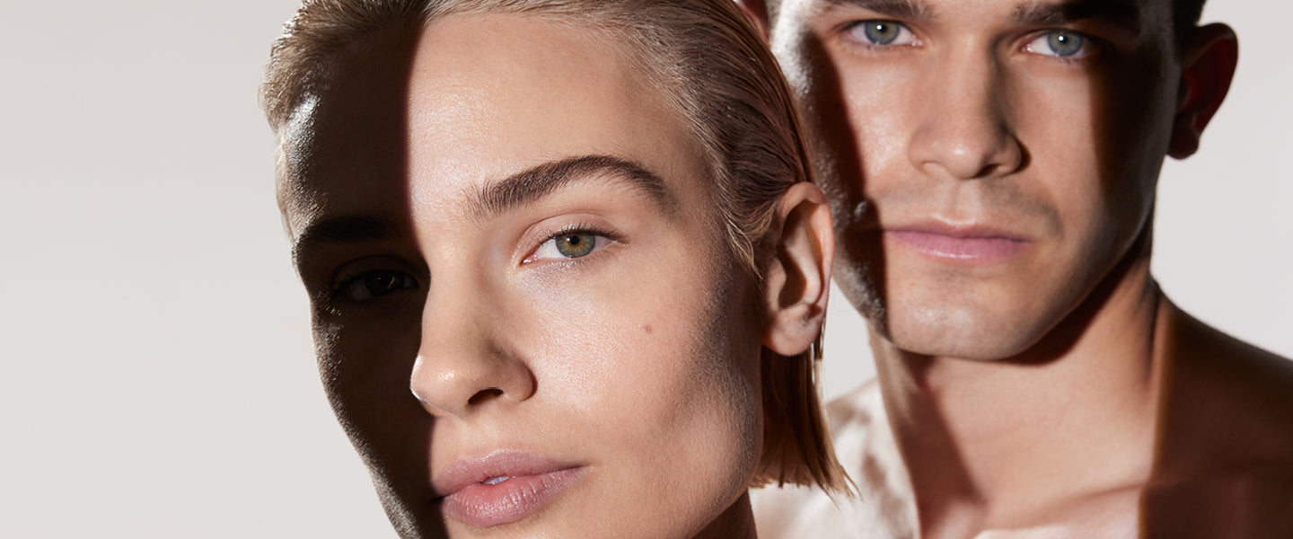 Hunter Lab Face range image, featuring a male and female Hunter Lab skincare user